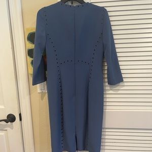 Carlisle sheath work dress steel blue with rivet detail